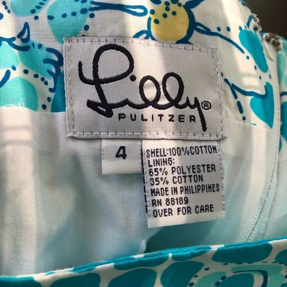 Vintage Lilly Pulitzer blue leopard flower dress, size 4 - Picture 7 of 8